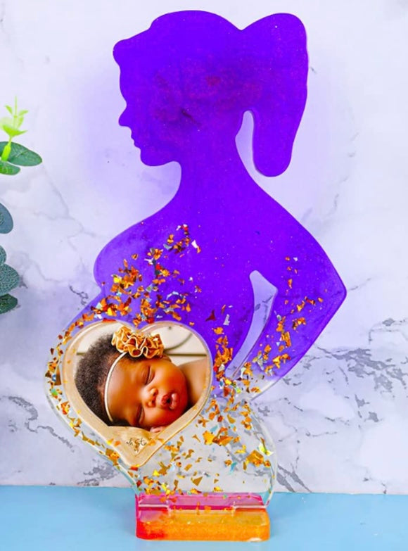 Pregnant Mom Shape Picture Frame - Table Art